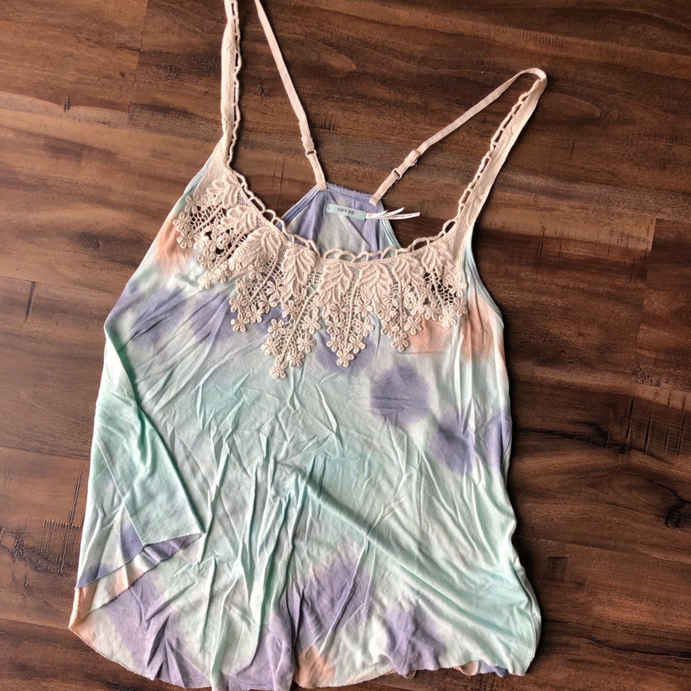 Kimchi Blue tie dye embroidered tank